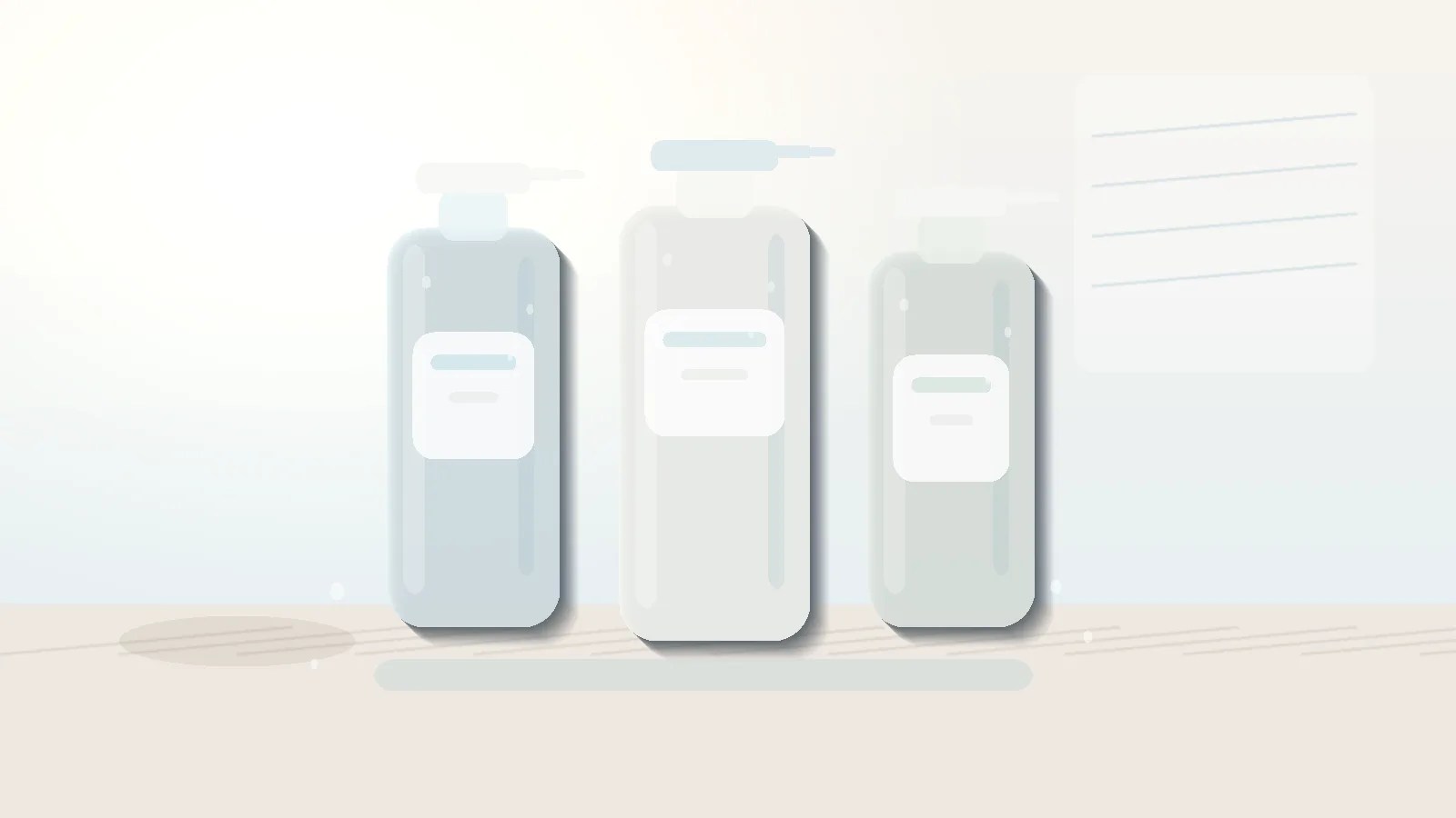Unbranded facial mist bottles on a vanity for Tower 28 SOS spray dupes